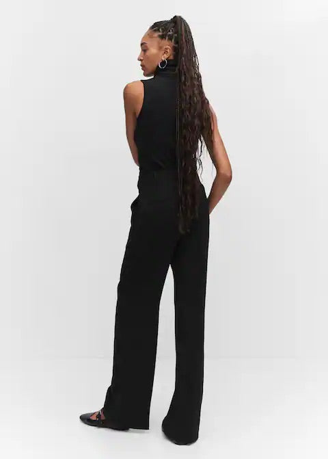 Wideleg pleated trousers