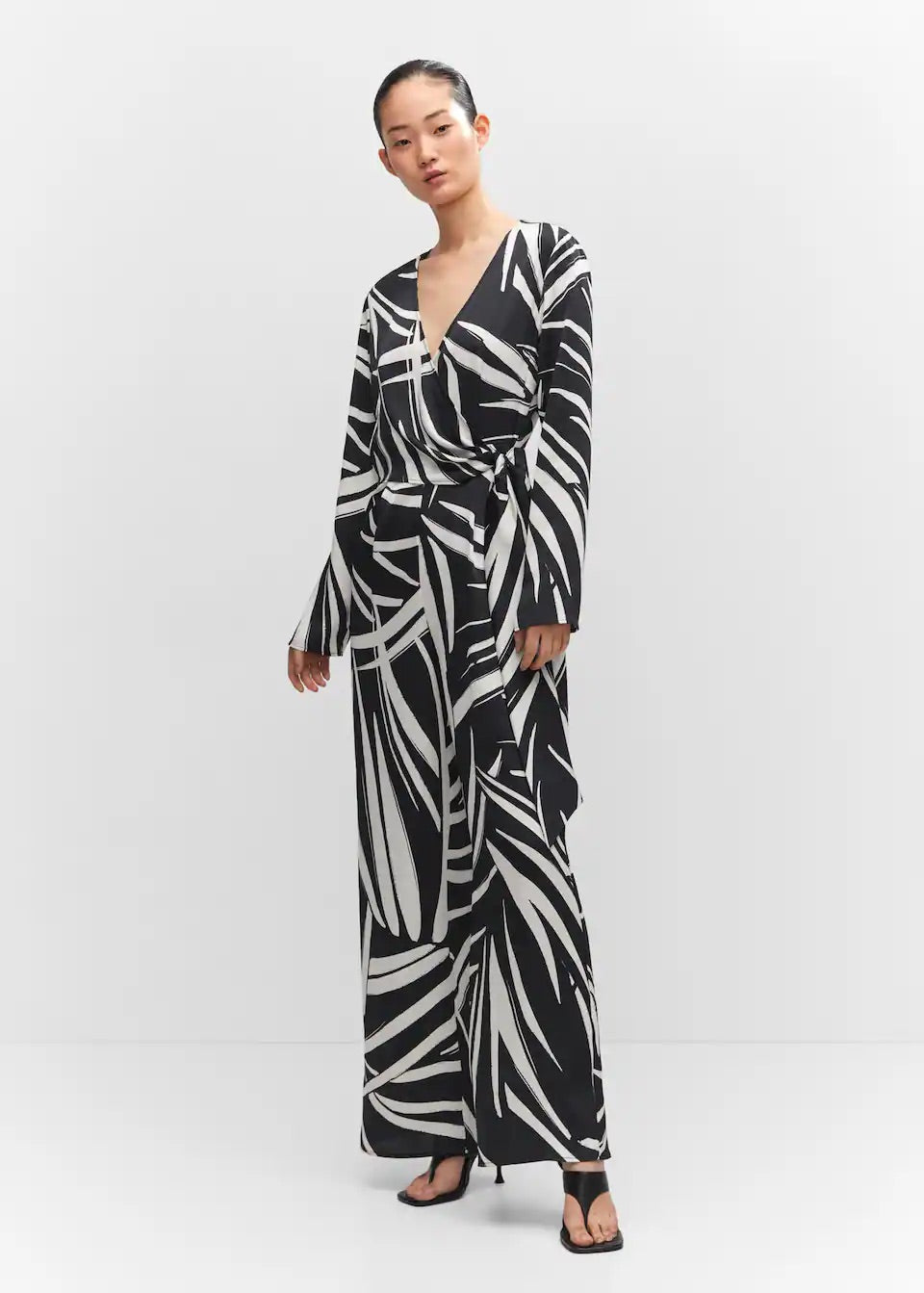 Printed wrap jumpsuit