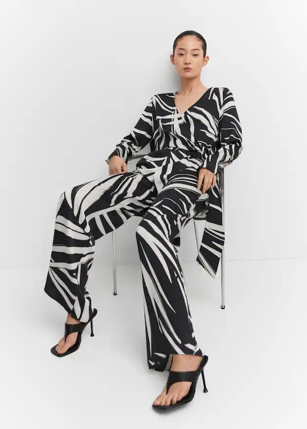Printed wrap jumpsuit