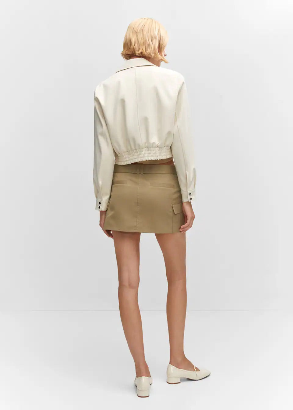 Belted cargo mini skirt