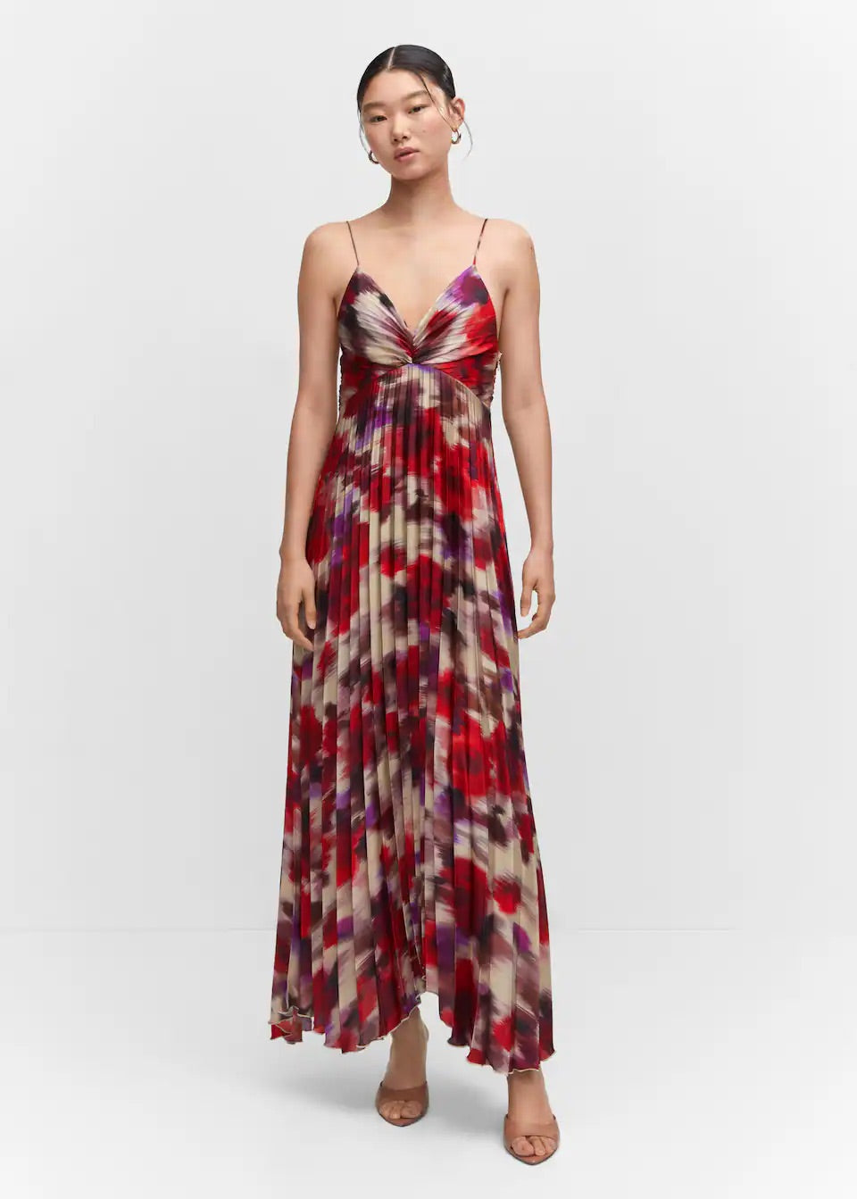 Pleated satin dress