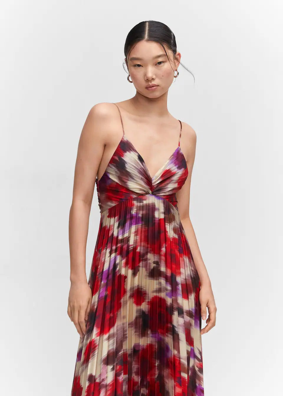 Pleated satin dress