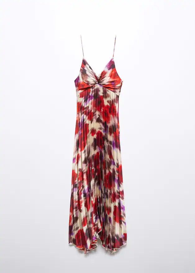 Pleated satin dress