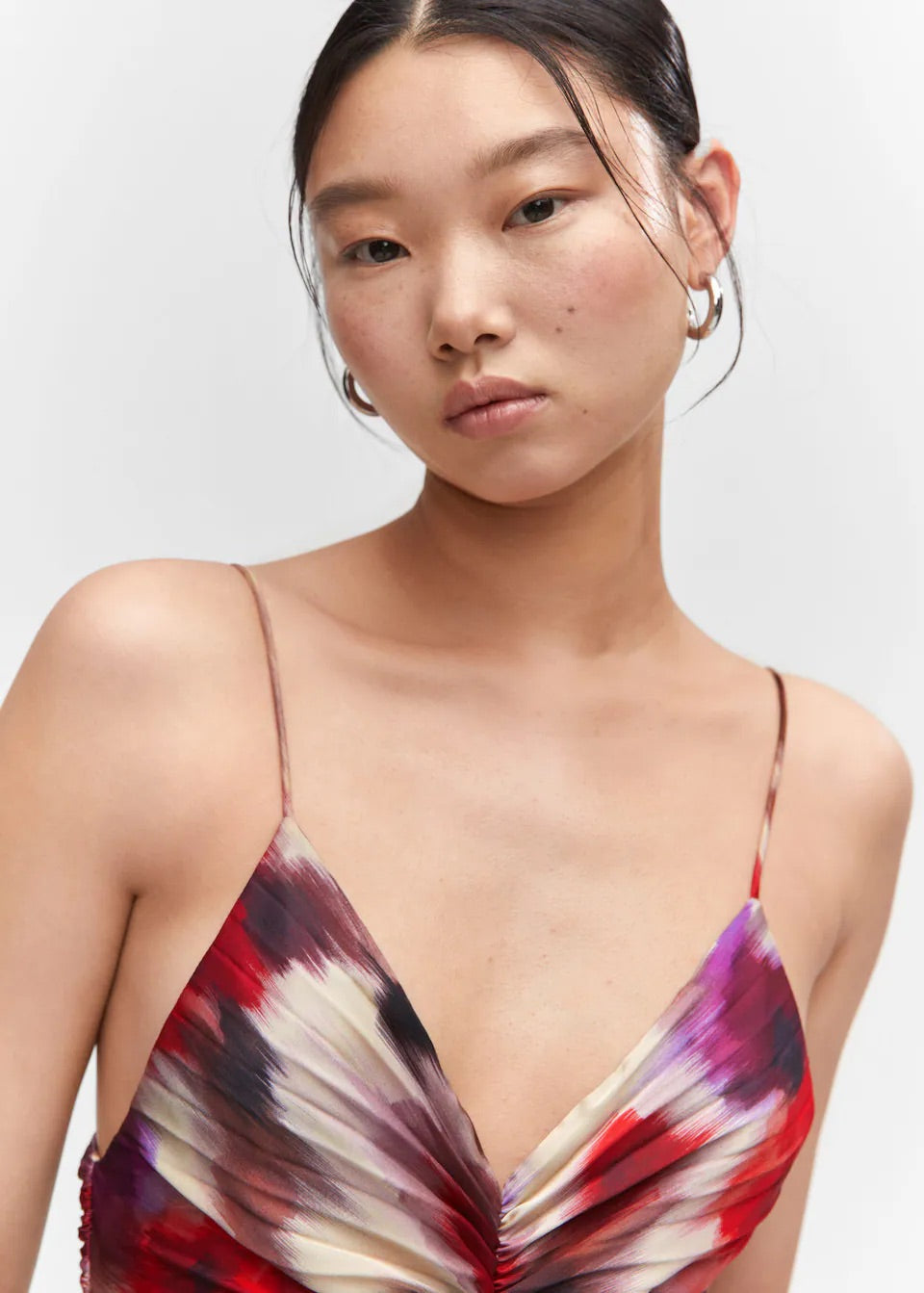 Pleated satin dress