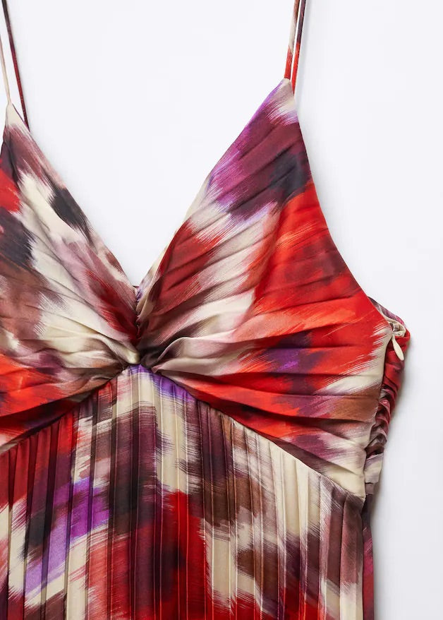 Pleated satin dress