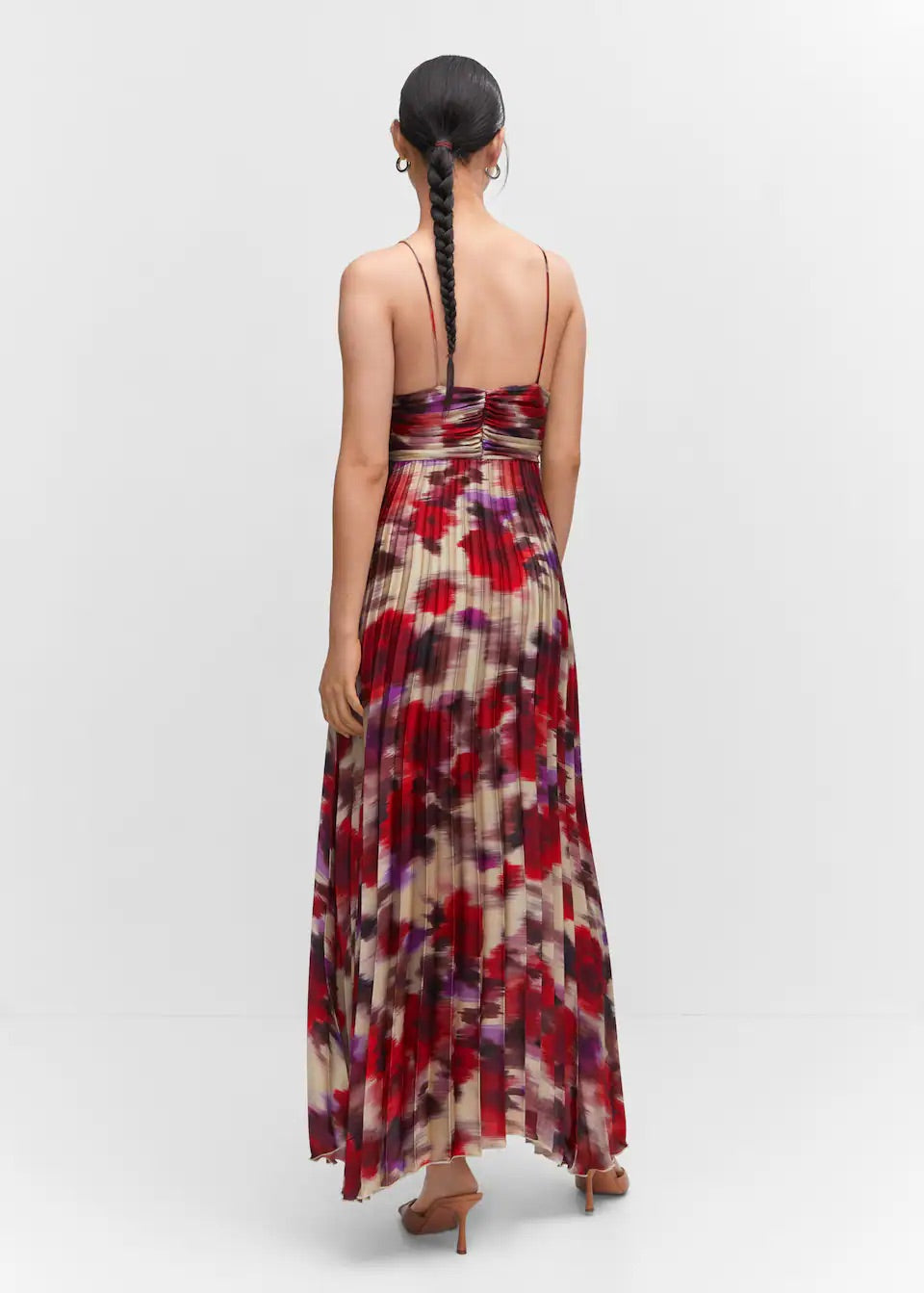 Pleated satin dress
