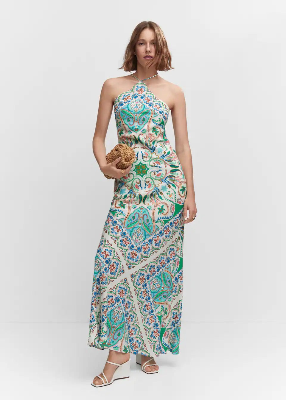 Halter-neck open-back dress