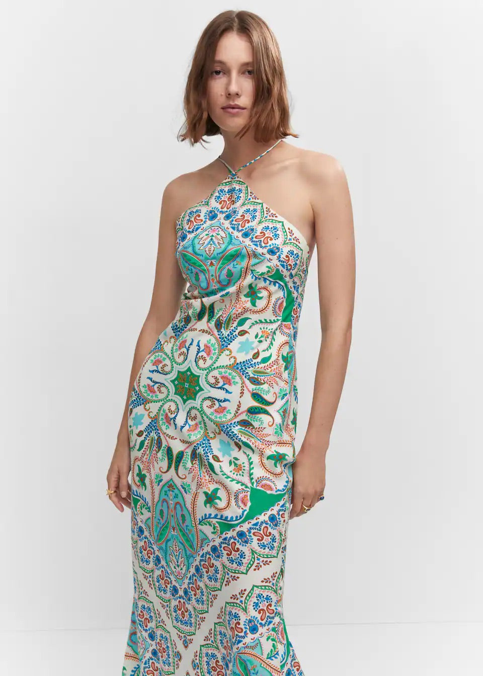 Halter-neck open-back dress