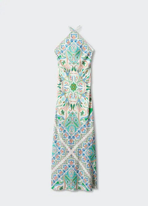 Halter-neck open-back dress