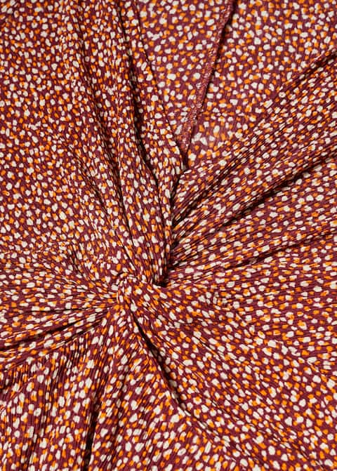 Knot detail printed blouse