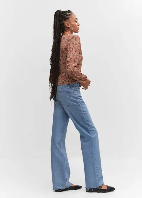 Knot detail printed blouse