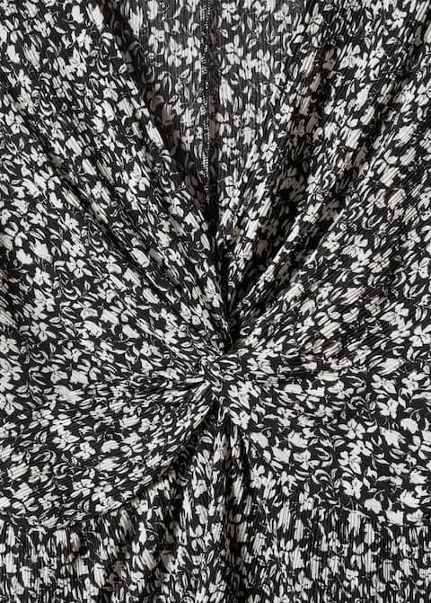Knot detail printed blouse