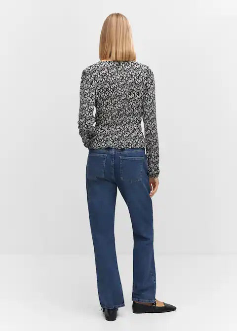 Knot detail printed blouse