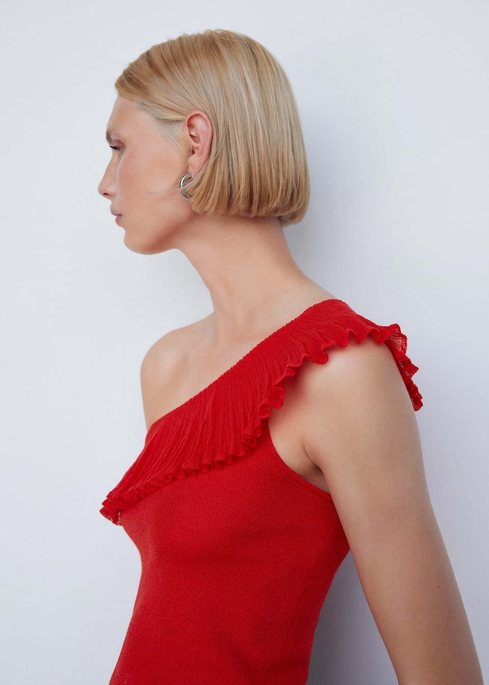 Asymmetrical ruffle top