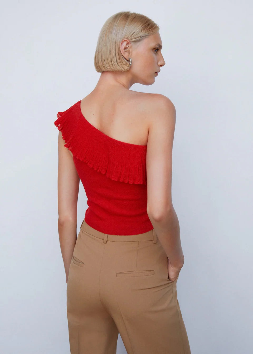 Asymmetrical ruffle top