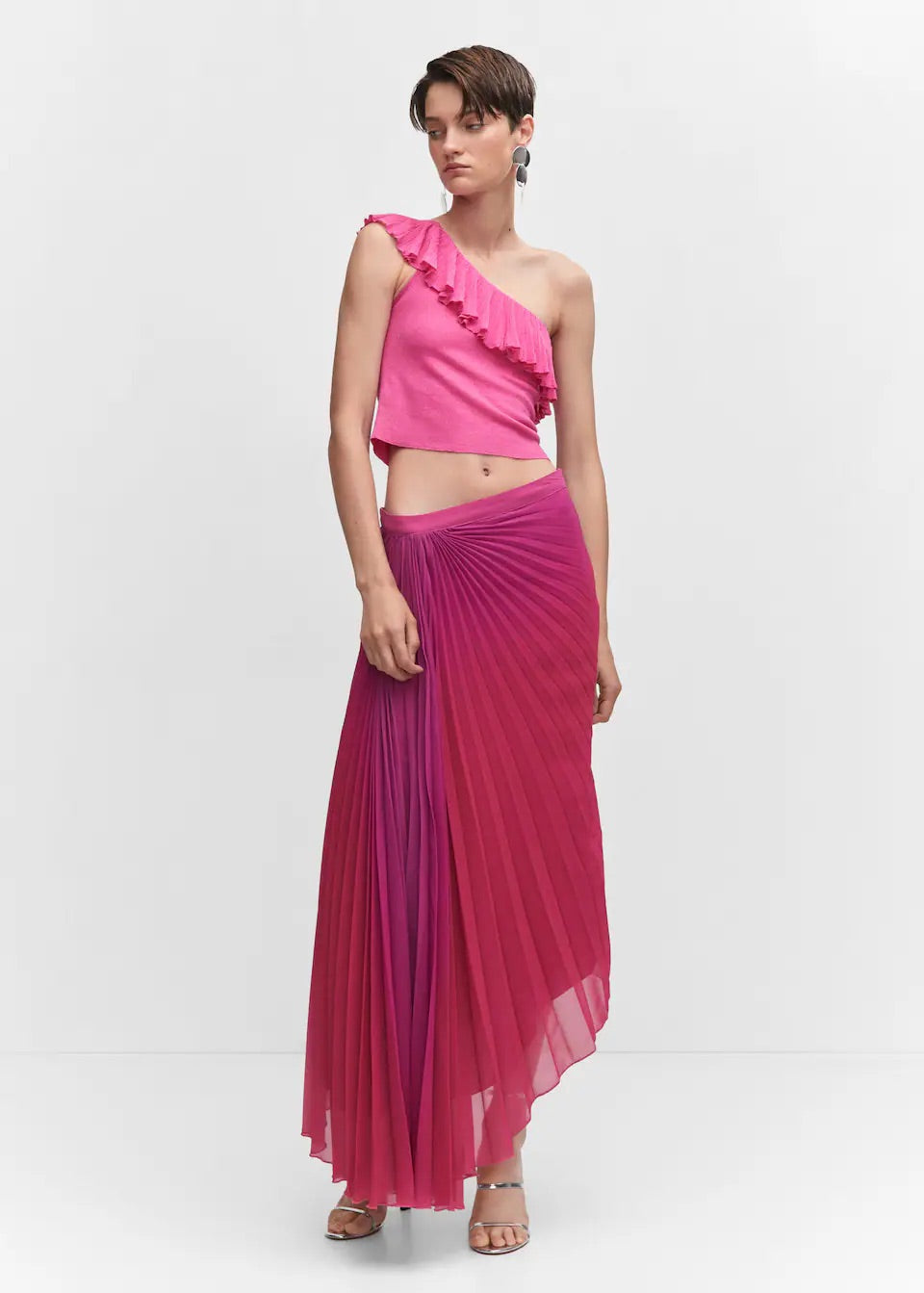 Asymmetrical ruffle top