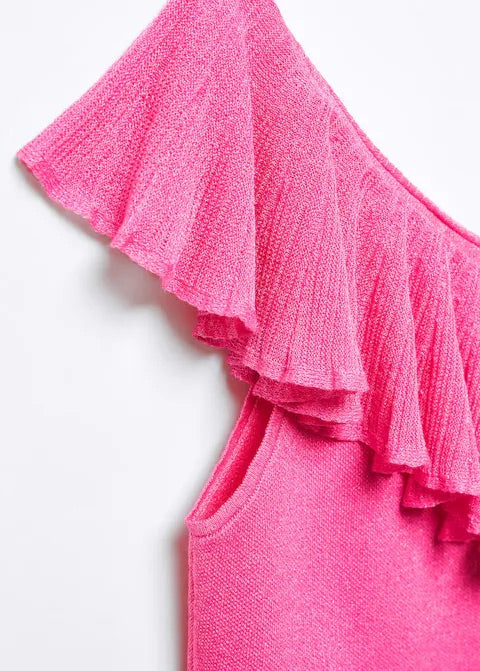 Asymmetrical ruffle top