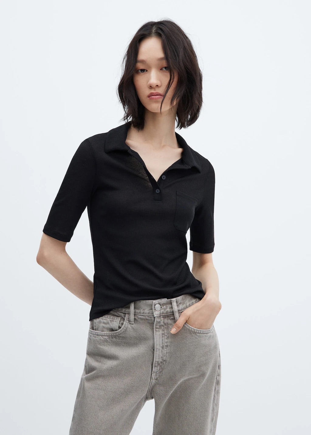 Patch pocket polo shirt