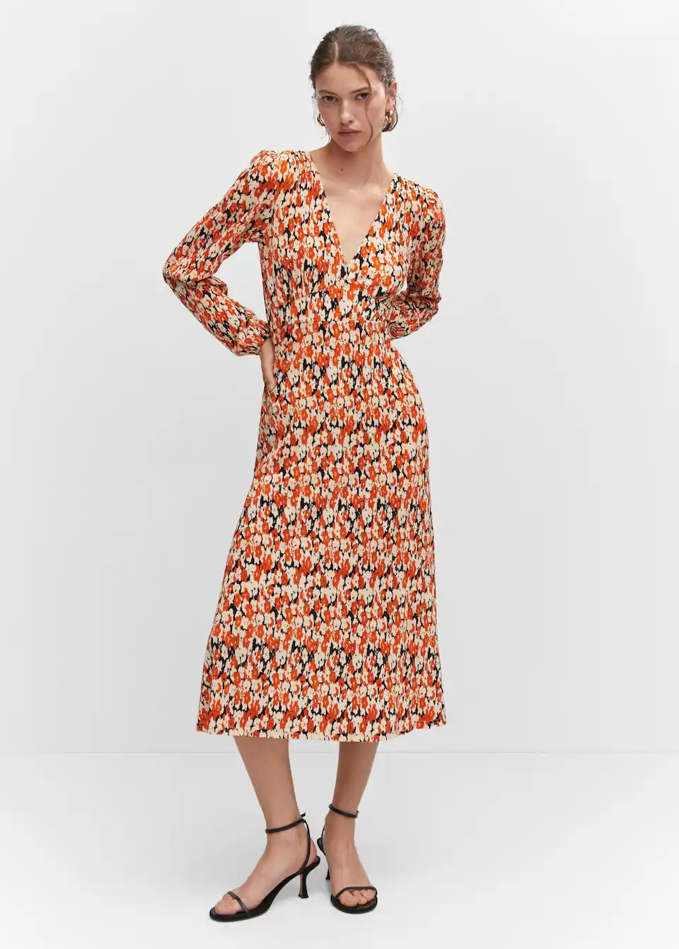 Printed textured dress