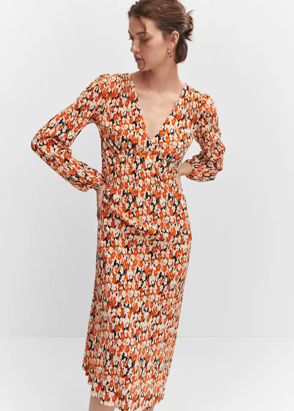 Printed textured dress