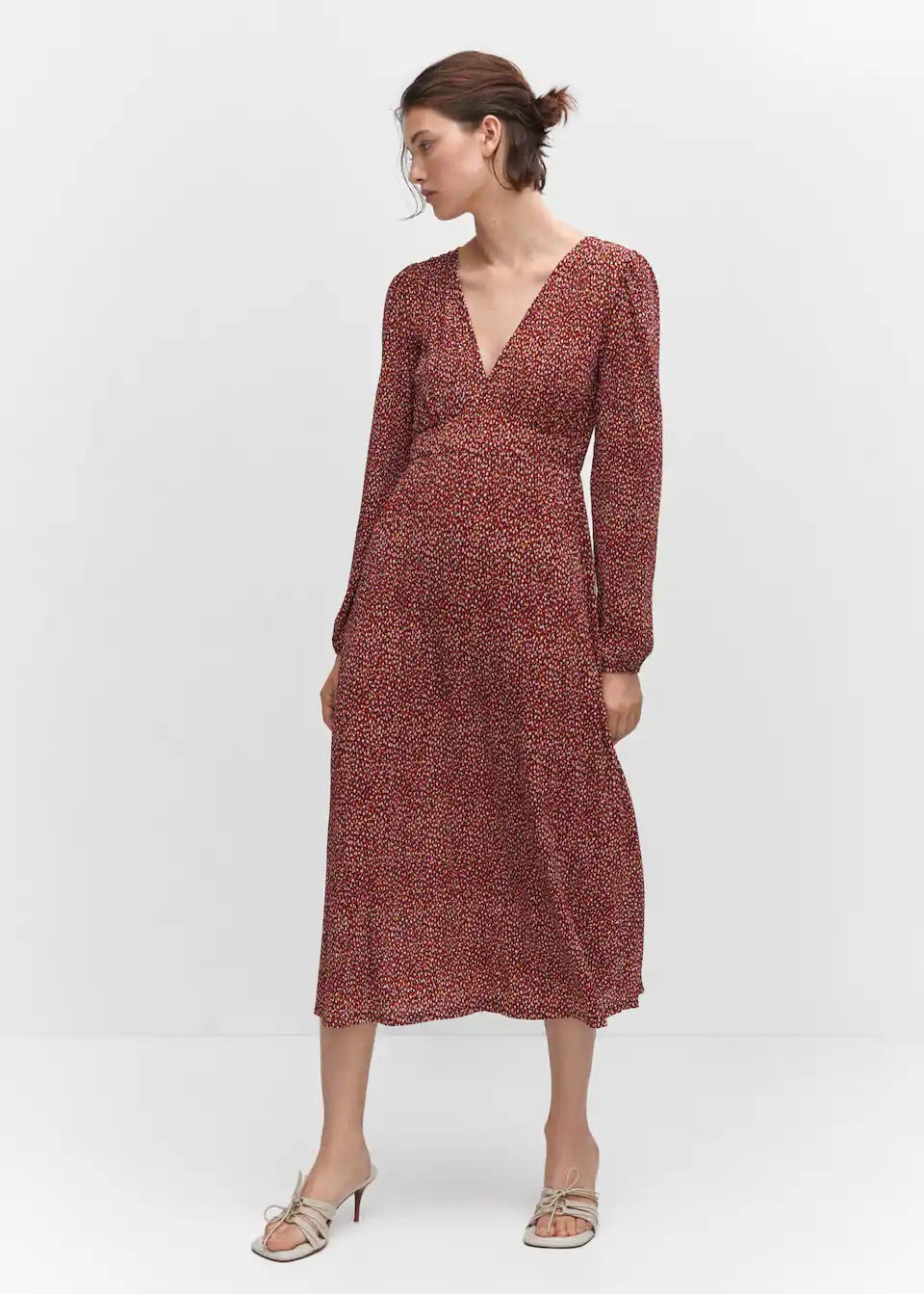 Printed textured dress