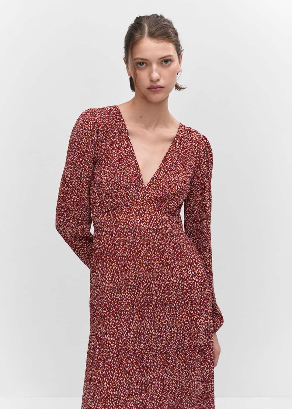 Printed textured dress