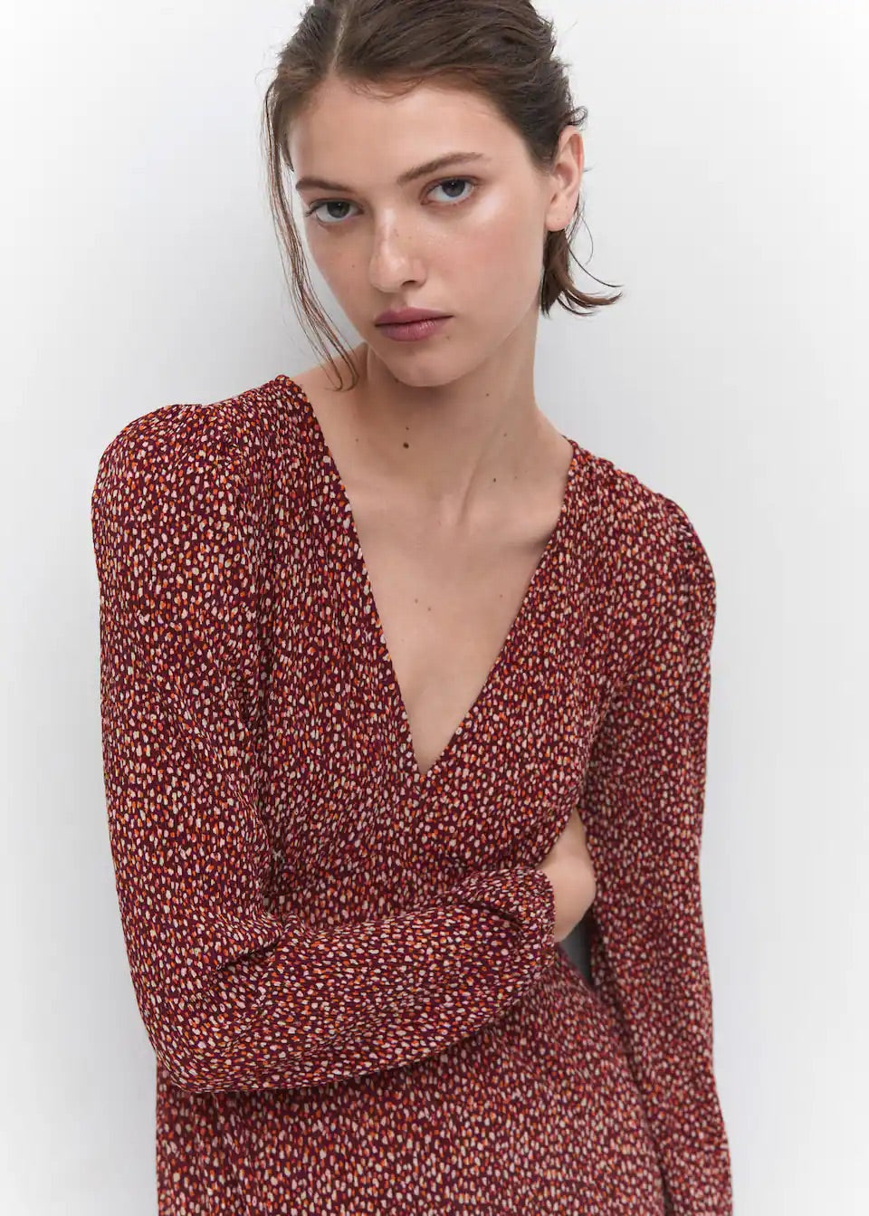 Printed textured dress