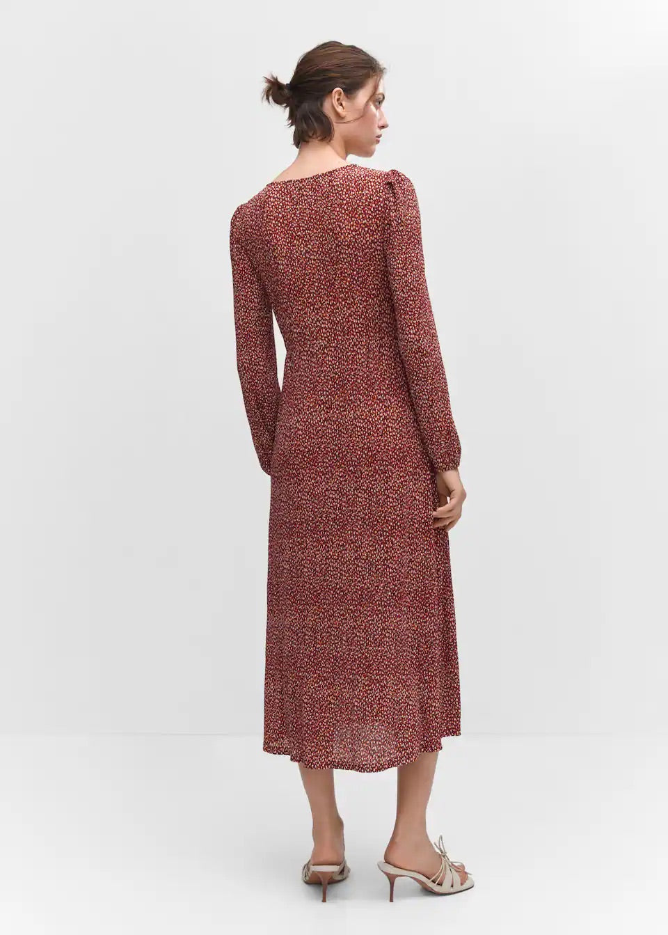 Printed textured dress