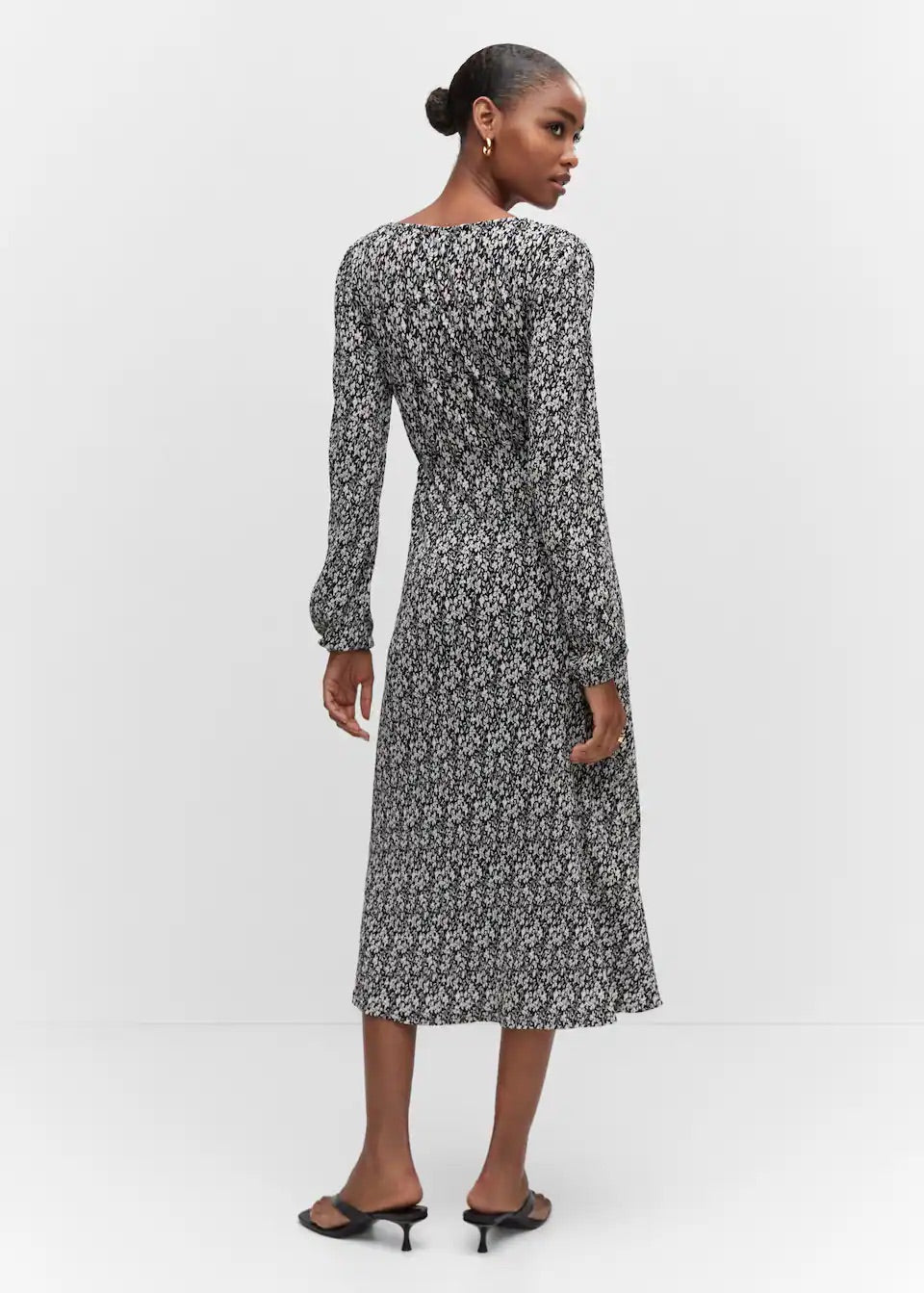 Printed textured dress