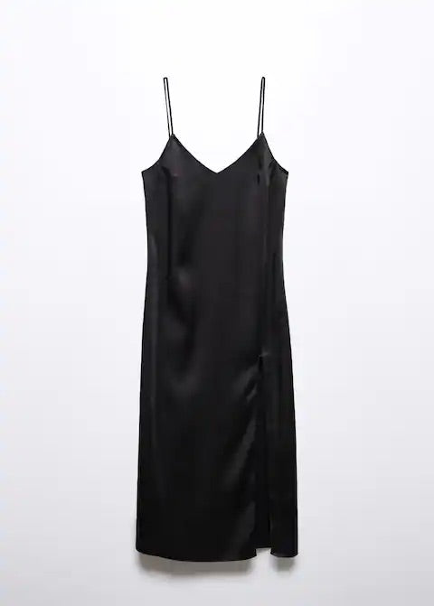 Side-slit satin dress
