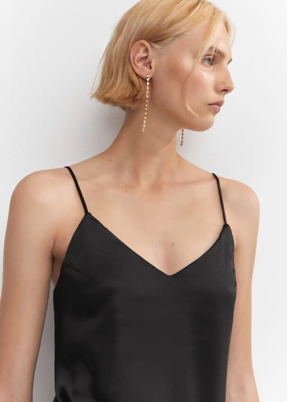 Side-slit satin dress