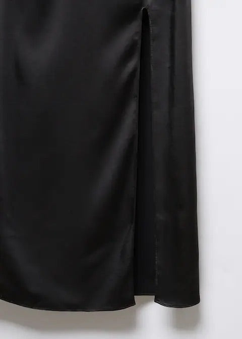 Side-slit satin dress