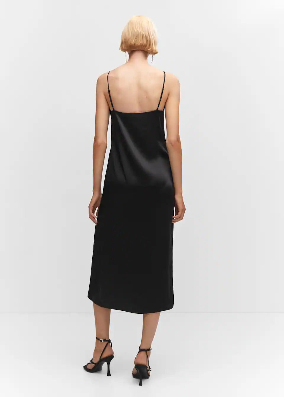 Side-slit satin dress