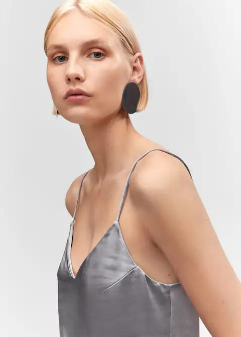 Side-slit satin dress