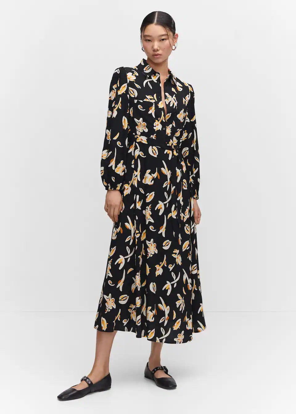 Printed shirt dress