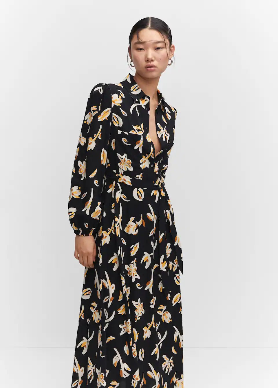 Printed shirt dress