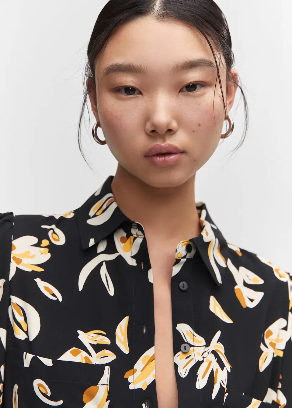 Printed shirt dress