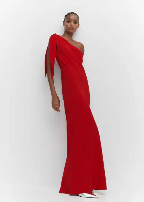 Asymmetric bow dress