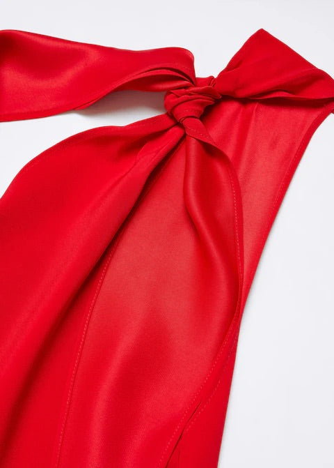 Asymmetric bow dress