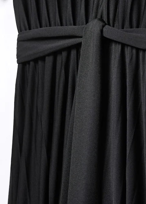 Pleated jumpsuit with bow
