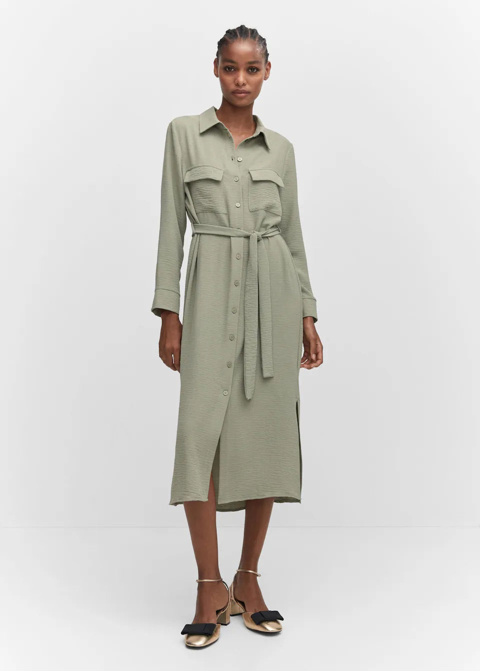 Bow shirt dress