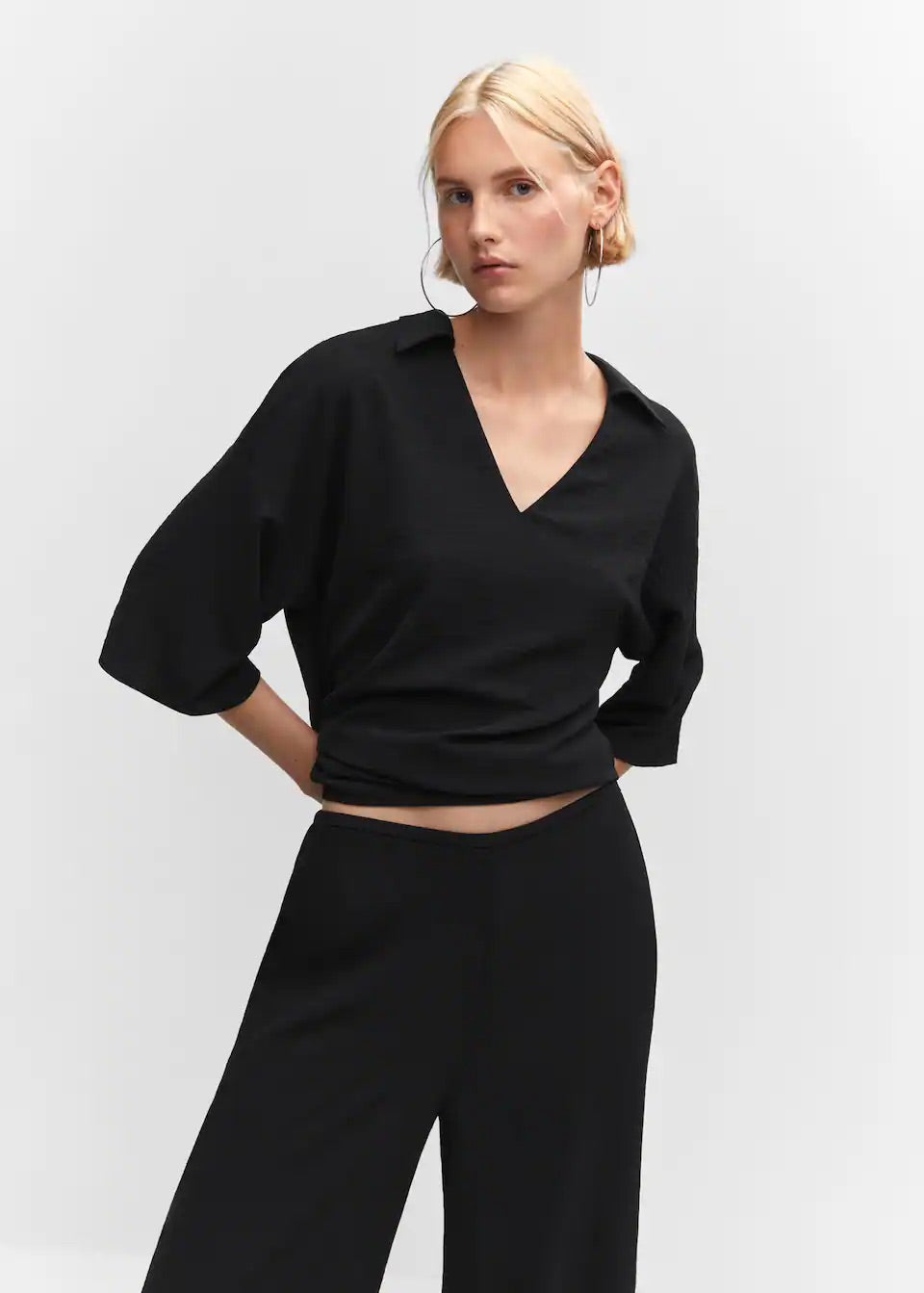 High-rise wideleg trousers