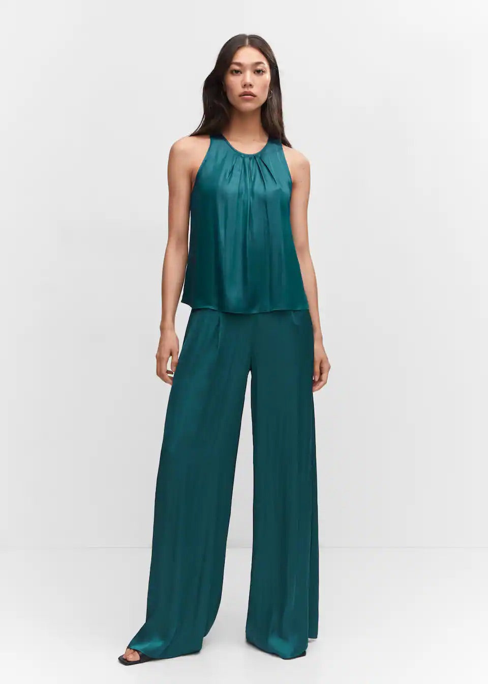 Satin wideleg trousers