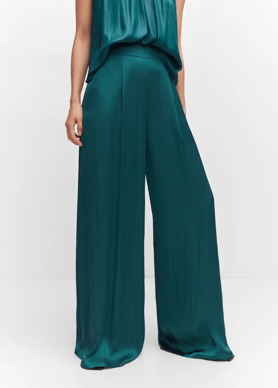 Satin wideleg trousers