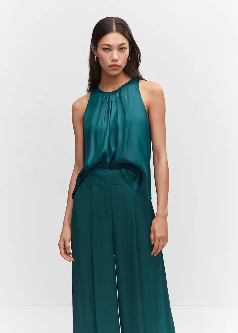 Satin wideleg trousers