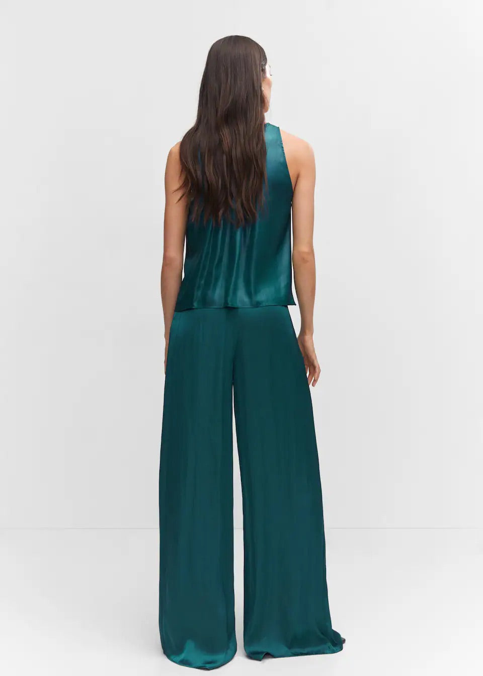 Satin wideleg trousers