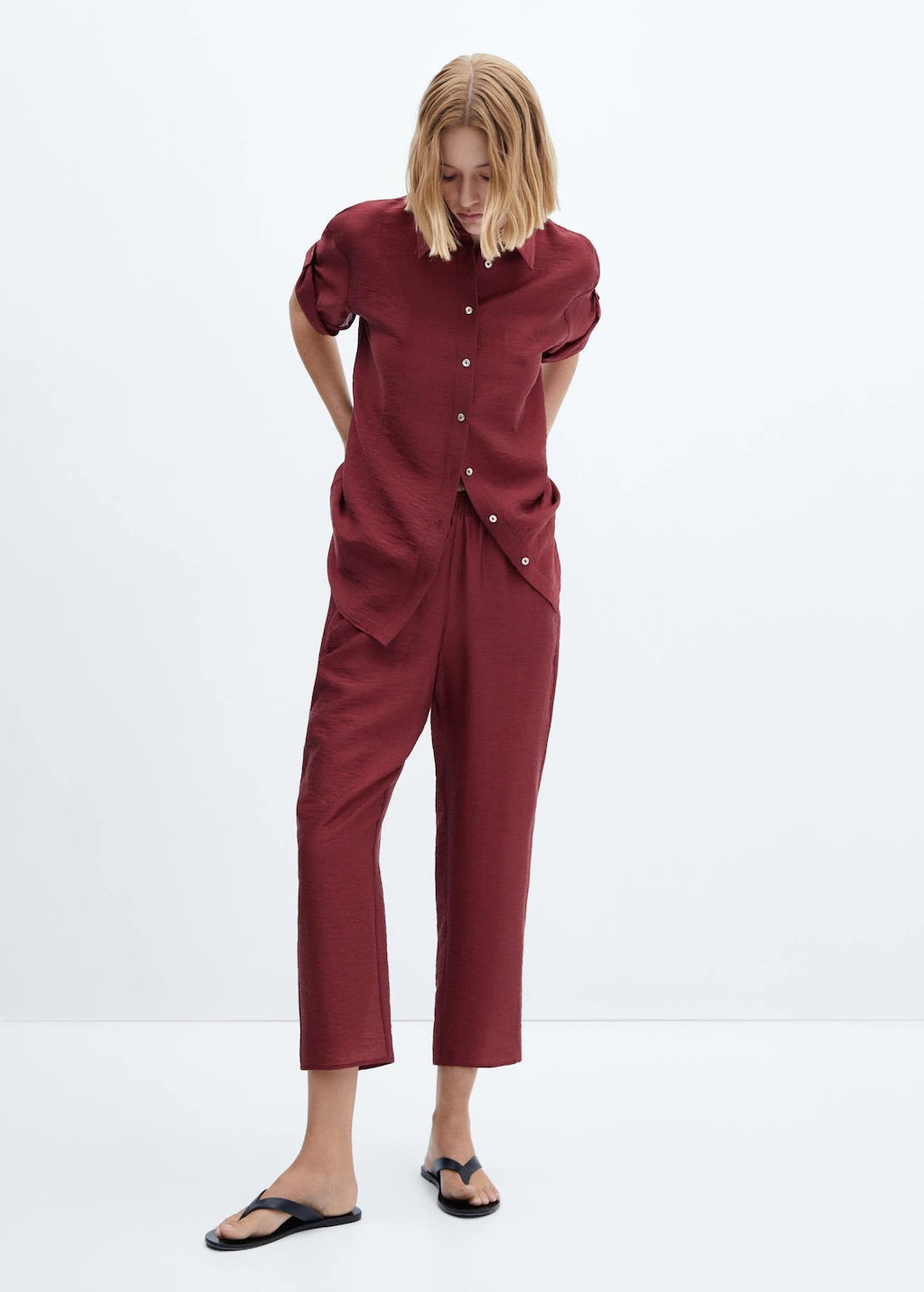 Satin lyocell pants