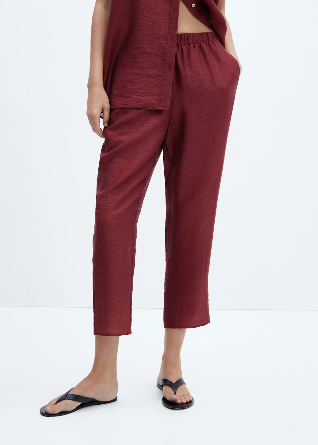 Satin lyocell pants