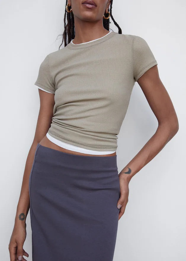 Knitted cotton skirt