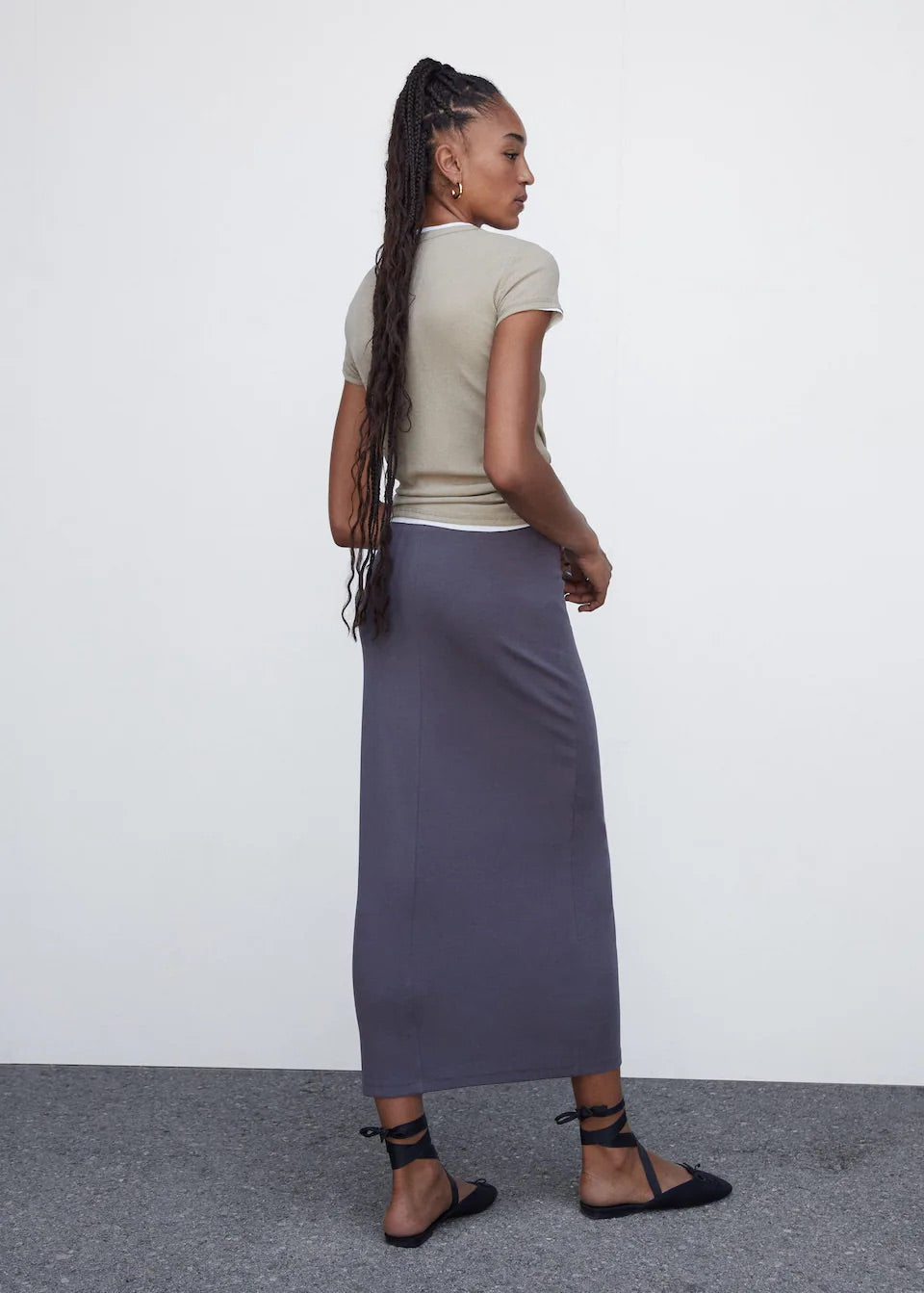 Knitted cotton skirt